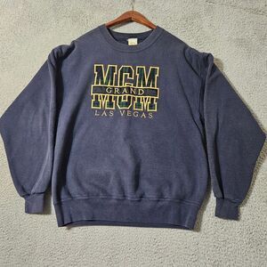 Vintage 1993‎ MGM Grand Las Vegas Navy Blue Crewneck Men's Size Large